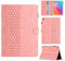 Rosbtib Funda para Huawei MatePad T10S 10.1 AGS3-L09 AGS3-W09/MatePad T10 9.7 AGR-L09 AGR-W09 con Soporte y Ranura para Tarjetas, Funda de Piel sintética con patrón de Textura Hexagonal, Rosa