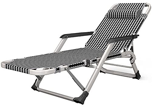 Verstellbare Sonnenliege, ergonomische Garten-Sonnenliege, Relaxsessel mit Kopfstütze, belastbar bis 300 kg, für den Außenbereich, Garten, Hinterhof, Terrasse, Pool