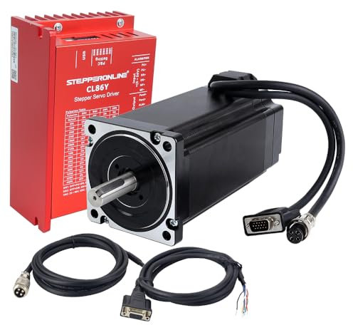 YS Series 1-Achsen-Stepper mit geschlossenem Regelkreis, CNC-Kit 12,0 Nm, Nema 34-Motor mit 2,0 m Kabeln und Treiber, CL86Y 0–8,5 A, 20–80 VAC/30–110 VDC