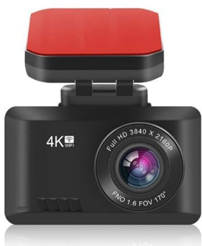 Qerwsdty Auto-Festplatten-Videorecorder, GPS-Track, Autokamera, 4K HD, Dual-Aufnahme, Nachtsicht, Kabellose WiFi-Verbindung