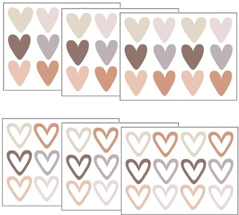 GGUFAY Wandsticker Kinderzimmer [132 Stck.] - Wandtattoo Herzen - Wandaufkleber Kinderzimmer Mädchen & Jungen - Wanddeko Kinder & Baby - Babyzimmer Deko - Aufkleber Wand - Wall stickers