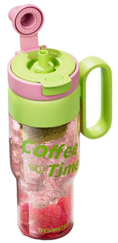 Generisch Trinkflasche Mit Trinkhalm | 850ml Trinkflasche Mit Teefach,Auslaufsicherer Becher Mit Griff Für Arbeit Camping Auto Schule Gym Und Kaffee