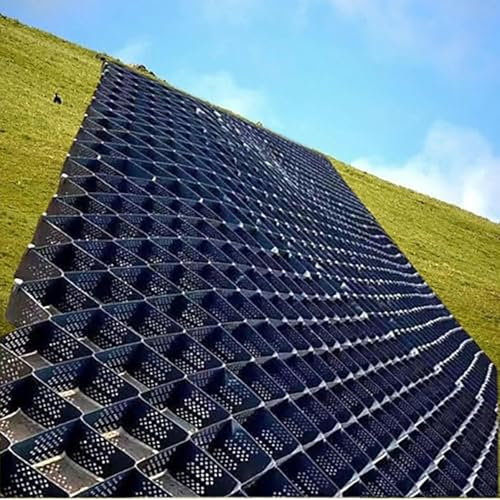 Grille stabilisatrice flexible pour gazon synthétique, 3 m x 5 m, idéal pour les pentes et les murs de soutènement, pliable, durable, facile à installer, parfait pour l'aménagement paysager.