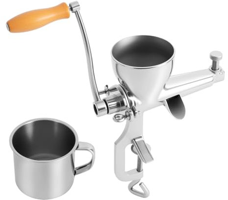 BRRIDE Edelstahl Manuelle Saftpresse, Entsafter Beerenpresse Frucht Gemüse Entsafte Weizengraspresse Küche Limettenpresse mit Schraubklemme für Tischmontage