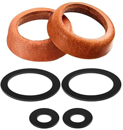 Oniissy Griffpumpe Ersatzteile 75 Leder Gartenpumpe Handpumpe Brunnenpumpe Dichtungsset mit Dichtungen und Dichtungsringen für Wasserpumpen (braun + schwarz)