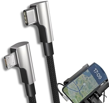PAXO 15 cm USB Ladekabel kompatibel mit Bosch Smartphone Grip, Micro USB - USB-C, Smart System Fahrradcomputer: Smartphone Hub, Grip & Cobi Bike