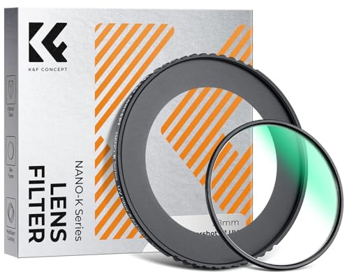 K&F CONCEPT UV Filter kompatibel mit Canon PowerShot V1 Digitalkamera | Zubehör:Filteradapterring, Reinigungstuch,3M Klebekleber,Schlüsselanhänger,Angelschnur,Nano-Klear,FP706