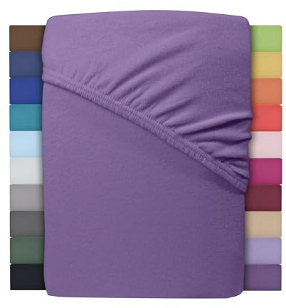 Winter Spannbettlaken | Farbenfrohes Thermo Fleece | Spannbetttuch, Bettlaken in vielen Größen und Farben (90 x 190 cm - 100 x 200 cm, Lila/Pflaume)