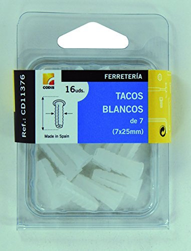 Codis tasselli bianchi di 7, 7 x 25 mm.)