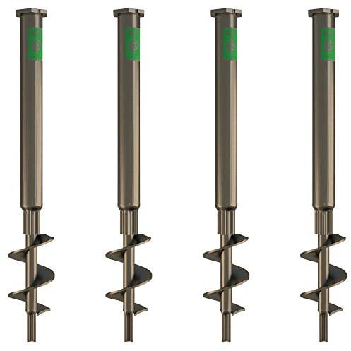 T-BLOCK - Kit di 4 viti di ancoraggio a terra lunghezza 50 cm Ø 35-17 INOX testa esagonale da 46 mm con punto fisso M12.
