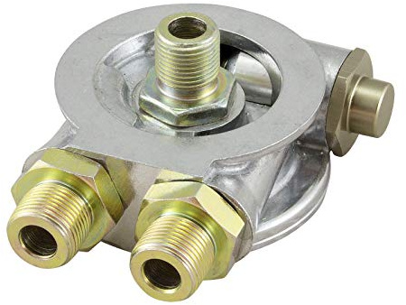 DL-Racing Ölfilter Adapterplatte AN10 M20x1,5 mit Thermostat für externe Ölkühler von Rennfahrzeugen