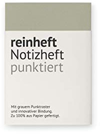 reinheft Notizheft mit Punktraster, flexiblem Softcover Umschlag und 64 Seiten Inhalt, nachfüllbar, Größe M (Grau, M - Din A6)