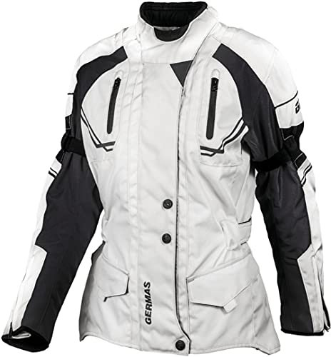 gms Taylor Damen Motorrad Textiljacke, schwarz/beige, 3XL