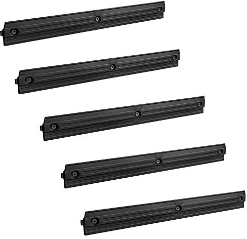 Halterungsschiene Stapelboxen Werkzeughalter endlos variabel Werkstatt GarageWandschiene Lagersystem Kunststoff Schütten Organizer schwarz (5 Schienen 195 cm)