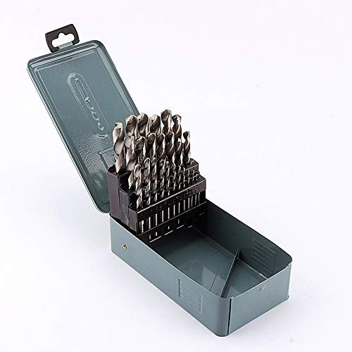 Drill Bit Metal, 25 Pieces Professional HSS Drill Bit Set High Hardness Twist Drill Bit Set HSS Metal Drill Bit Tool for Wood Metal Alloy Plastic 1-13mm with Iron Box 118 Degree Split Point Angle