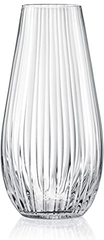 Kristallvase Wasserfall – bleifreie Kristallglasvase – ideal für Blumen, Blumensträuße oder als Dekoration (30 cm)
