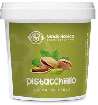 MADÒ Crema al Pistacchio Spalmabile Artigianale - MADE IN ITALY Secchio da 1Kg - Creme Spalmabili per Panini, Dolci - Ideale per Bar, Ristoranti e Utenze Business