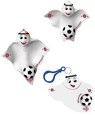 Qatar 2022 World Cup Maskottchen Schlüsselanhänger Luminous Doll 3 Stück Schlüsselanhänger Haken Anhänger La'eeb Fußballfan Männer Frauen Jungen Mädchen