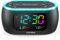 HOUSBAY 3-in-1-Wecker für Schlafzimmer, Radiowecker und Nachtlicht, Regenbogen-Ziffer, Dual-Alarm, kleiner Radiowecker für Kinder, Jugendliche