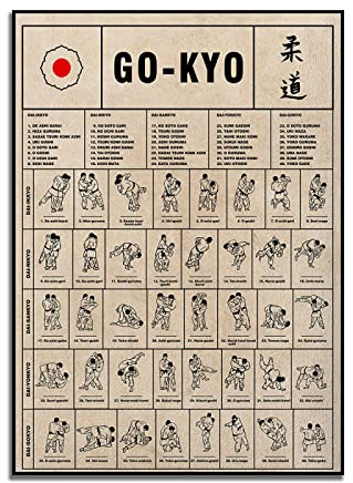 TANYANG Vintage Go-Kyo Poster, Judo Poster, Judo Geschenkidee, Judo Geschenk, Judo Wandkunst Dekoration, Judo Print, Geschenk Für Judo-Liebhaber 30X40Cm Kein Rahmen