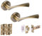 HANDLEZONE® Zena Internal Door Handle Latch Pack, Complete with Lever On Rose Handles, Latch, Ball Bearing Hinges - Antique Bronze