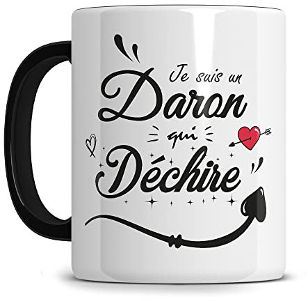 L'épicerie Chérie Mug Fête des Pères - DARON Qui Déchire - Cadeau Futur Papa, Super Papa, Anniversaire Homme - Céramique 330ml