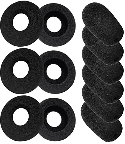 MIVAIUN Ohrpolster Schaumstoff Ersatz, Ohrpolster für Blackwire C225, C310, C320, 3210, 3220, 3310, 3320, 3315, 3325, Jabra Pro 920, 930, 9450, 9460, 9465, 9470, BIZ 622, Schwarz