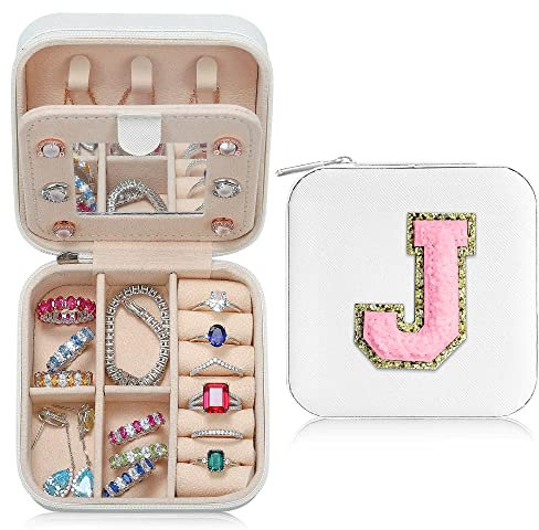 TINGN Reise Schmuckkästchen für Mädchen und Frauen, Schmuck Organizer Box | Personalisierte Schmuckschatullen für Frauen und Mädchen. Schmuckschatulle | Reise Schmuck Organizer Box – Weiß