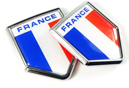 Newperlite Lot de 2 autocollants pour voiture avec drapeau de la France - Accessoires de décoration de voiture - Bouclier chromé pour camions et voitures