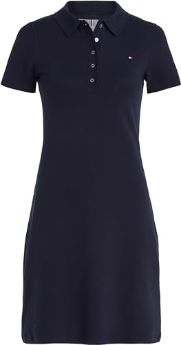 Tommy Hilfiger Vestido Tipo Polo Mujer 1985 Pique Slim Fit, Azul (Desert Sky), S