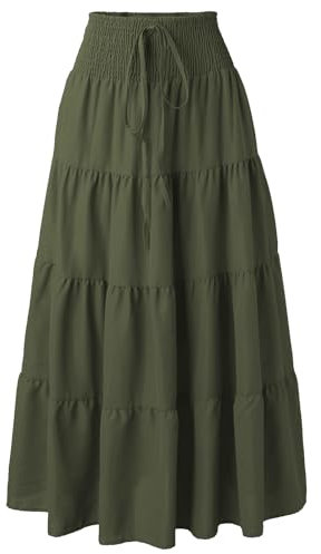 Adigaber 2 en 1 Jupon Femme Long Taille Haute Longue Maxi Jupe Bohême Tour de Taille Elastique Jupe Maxi Décontractée Vacances L'été Plage