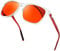 KANASTAL Transparent Orange Sunglasses Mens Polarised Womens Mirrored Square Vintage Ladies Summer Casual Fashionable UV400 Protection - Clear Frame Orange Lens