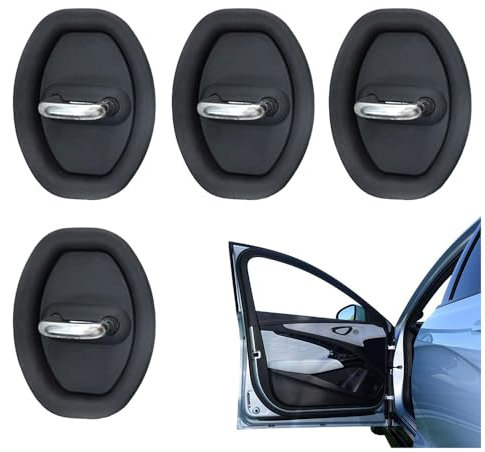 BEROZA 4 Stück Auto Türschloss Abdeckung für Dacia Duster II 2018-2023 2024 Gummi Autotürschloss-Abdeckung Schutzabdeckung Türschlossabdeckung Schnalle Zubehör