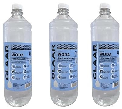 Demineralised De-Ionised Water, 1 Litre, for Irons, Steam Cleaners, Car Batteries, Radiators, Cleaning, Aquariums (3L)