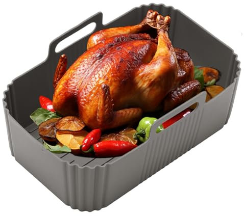 Moule Silicone Air Fryer, Moule Air Fryer Réutilisable Plat Moule Air Fryer Silicone Moule Air Fryer Accessoires Moule Silicone Airfryer Pot Réutilisable Silicone Papier Cuisson