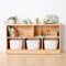 OOOK Gummibaumholz Montessori-Regal mit 5 Fächern, 110cm L, 2- Ordnungssystem & Aufbewahrung, Massivholz-Aufbewahrungsschrank für Kinderzimmer, Spielzimmer, Kinderzimmer, Klassenzimmer, Kindergarten