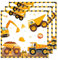 ParPix 20 Stück Bagger Servietten, 33x33cm, Baustelle, Traktor Kindergeburtstag, Einweg Partygeschirr Papierservietten, Geburtstag Jungen Mädchen