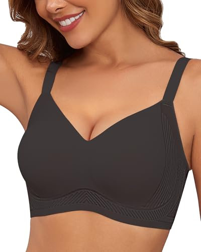 As Fairy Push Up Bras for Women No Underwire Comfortable Seamless Bralettes with Soft Support Full Coverage Everyday Bra (Black,XL)