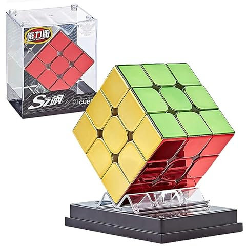 Magnetisch Spiegel Zauberwürfel,Cyclone Boys 3x3 Geschwindigkeitswürfel，Original Puzzle Stickerlos Magischer Würfel Lebendig Glänzend Würfel für Zauberwürfel Enthusiasten (A36)