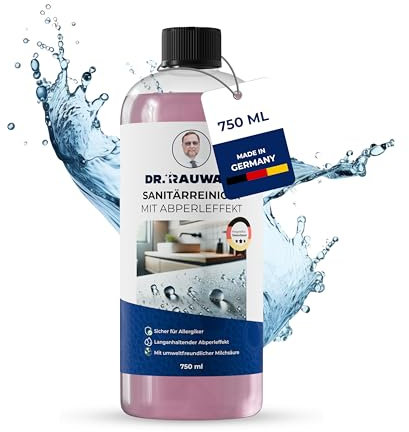 Dr. Rauwald Sanitärreiniger mit Abperleffekt – Umweltfreundlich & Extra Stark – Badreiniger, Kalkreiniger – Sehr ergiebig – gebrauchsfertig mit Sprühkopf – Made in Germany – 750 ml