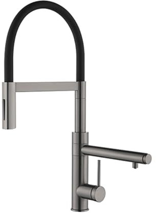 Grifo Cocina Extraible 3 Vias Pistola Gris Rotación de 360° Monomando Grifo Flexible Fregadero,gris