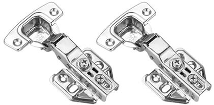 2 Stück Edelstahl-Schranktürscharniere, hydraulischer Dämpfer, Puffer, sanftes Schließen, geräuschlos, Schranktür, verstecktes Scharnier mit Schrauben(Half Overlay)