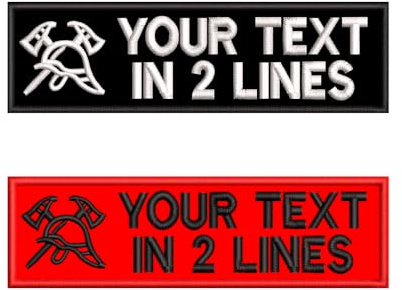 Benutzerdefinierte 2PCS personalisierte Stickerei Feuerwehr Logo Namenspatches, abnehmbare taktische Tags für Rucksack Weste Jacken (2 Zeilen)