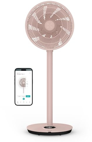 Duux Whisper Flex 2 Ventilateur intelligent, silencieux, 13 dB, mode nuit et minuterie, réglable en hauteur (54 à 92 cm), économe en énergie à partir de 2 W, contrôle par application et télécommande