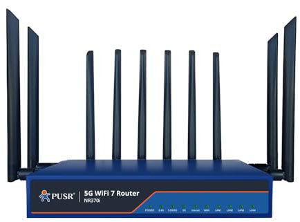 PUSR BE6500 Doppia banda Gigabit 5G NR WiFi7 Router Accesso wireless fisso FWA Qualcomm X62 4 PoE 2.5G Porte LAN NR370i
