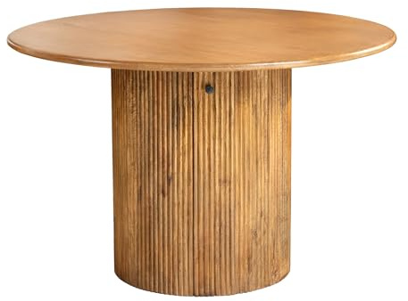 Riess Ambiente Runder Esstisch TRES CHIC 120cm - braun - Mangoholz Massivholz mit Stauraum Design Tisch Esszimmer modern