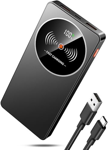 Power Bank 10000mAh, Bateria Externa Carga Rapida 22.5W, 3A Bateria Portatil 3 Puertos USB C Input & Output Cargador Portatil Movil Powerbank para iPhone 16 15 14 13 12 11, Samsung, Xiaomi, Android