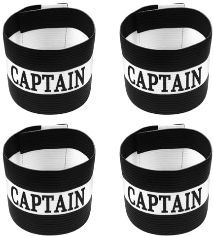 Tucnoeu 4pcs Kapitänsbinde, Verstellbar Fußball Kapitänsbinde, Nylon Spielführer-Armbinde, Ideal für Sportarten und Teams