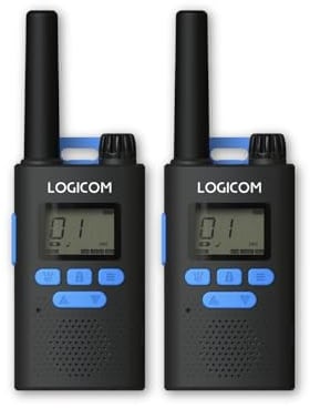 Logicom Essential Walkie Talkie Ricaricabile Adulti Professionali, Canale 16 Ricetrasmittenti PMR, Radio Trasmittenti Kit Sopravvivenza - Set di 2