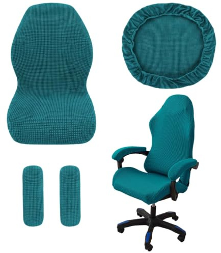 tintoke 4Stk Gaming Stuhl Bezug Waschbar,Waschbar Gaming Stuhl Bezug | Gaming Stuhlhussen,GamingStuhlbezüge Anti-Rutsch,gaming stuhl überzug,gaming stuhl bezug gross,gaming chair cover,dunkelgrün